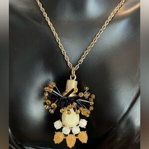 J. Crew Gold tone statement lariat necklace